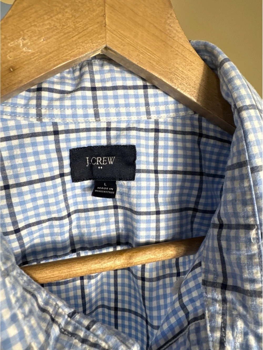J.Crew Men's Long Sleeve Button-Down Check Shirt Size Large